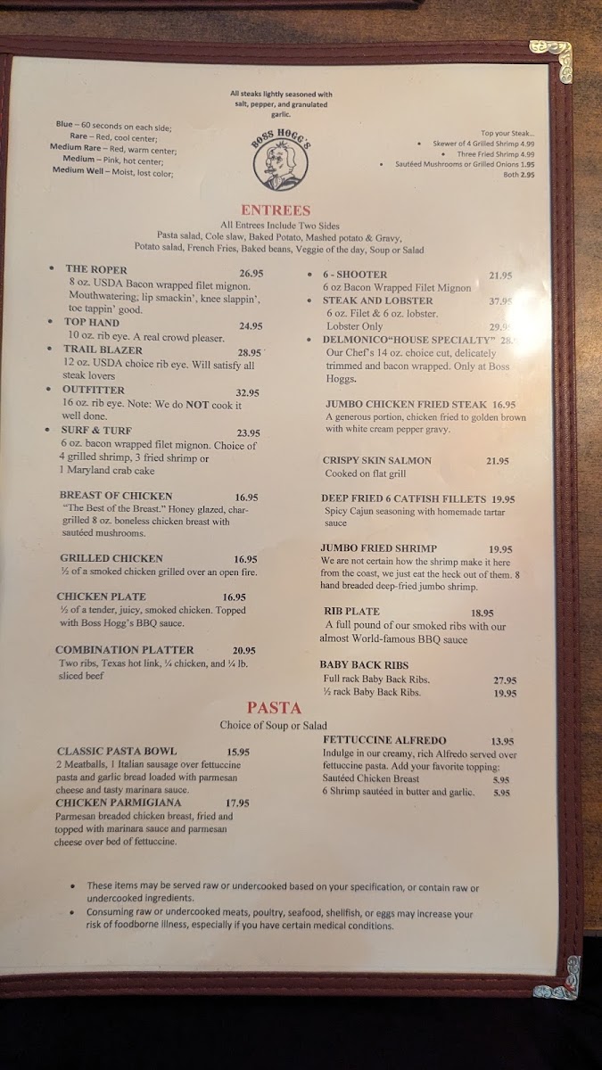 Boss Hogg's Saloon & Restaurant Menu - Image 3