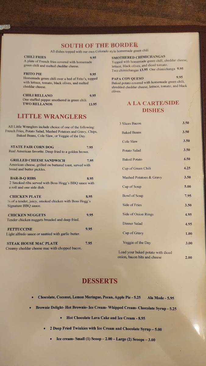 Boss Hogg's Saloon & Restaurant Menu - Image 6